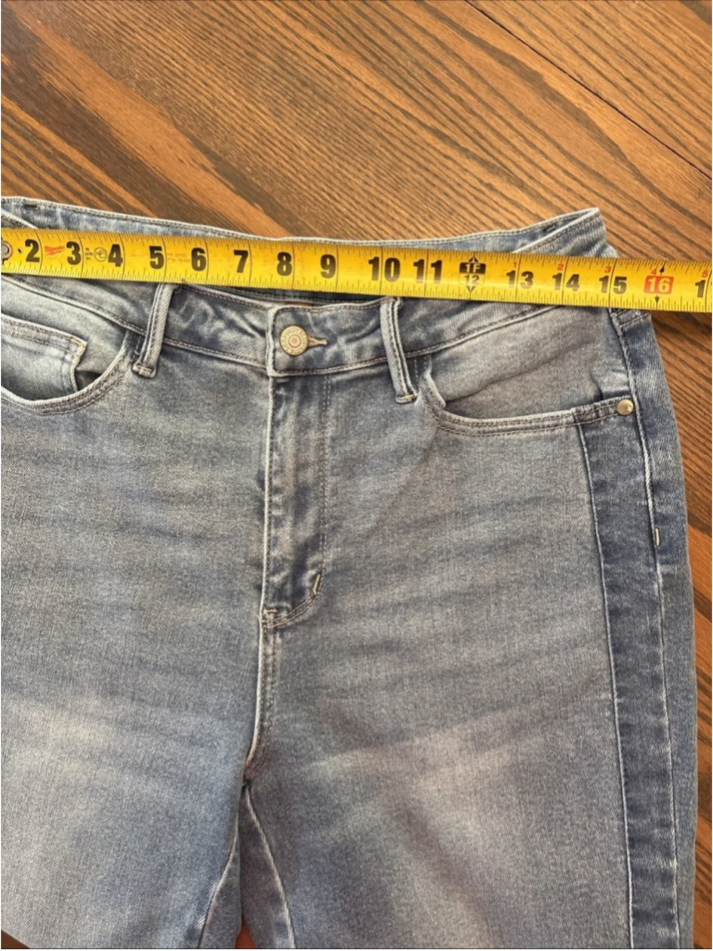 Judy Blue JB88536 High Rise Slim Jeans Medium Wash Side Panel Raw Hem 11/30